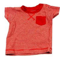 Červeno-bílé pruhované tričko zn. Mothercare