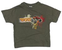 Khaki tričko s monster truckem zn. C&A