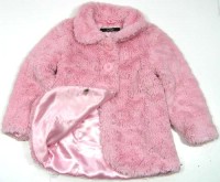 Růžový chlupatý zateplený kabátek zn. George