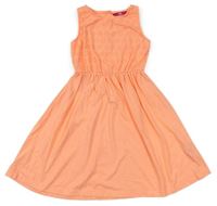 Oranžové šaty s dirkovaným vzorem zn. Yd. 