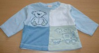 Modro-bílé triko s medvídkem
