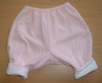 Růžovo-bílé oteplené froté kalhoty