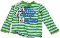 Zeleno-modré pruhované triko s nápisy zn. M&Co