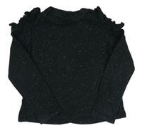 Černé třpytivé triko s průstřihy a stojáčkem zn. M&S