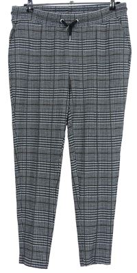 Pánské černo-bílo-hnědé vzorované teplákové kalhoty zn. Topman
