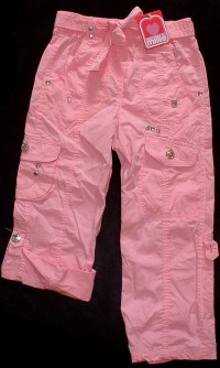 Outlet - růžové plátěné rolovací kalhoty zn. millie