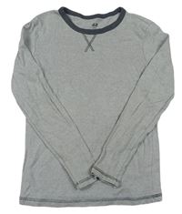 Šedo-bílé pruhované triko zn. H&M