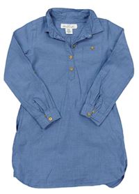 Modré lehké košilové šaty riflového vzhledu zn. H&M