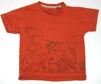 Oranžové tričko se zvířátky  zn. TU