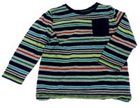 Šedo-barevné pruhované triko s kapsou zn. Nutmeg