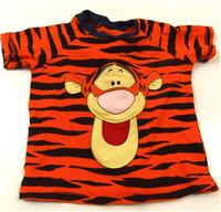 Oranžovo-černé vzorované tričko s Tygrem zn. George