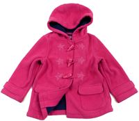Růžový fleecový jarní kabát s kapucí zn. F&F