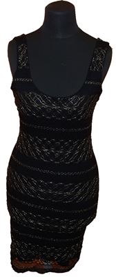 Dámské černé vzorované šaty s krajkou zn. New look 