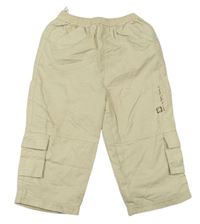 Béžové plátěné kalhoty s nápisy zn. C&A