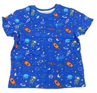 Modro-barevné pyžamové tričko s vesmírem zn. Pep&Co