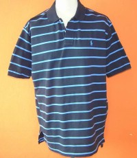 Pánské tmavomodro-modré pruhované tričko zn. Ralph Lauren