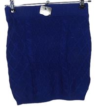 Dámská tmavomodrá vzorovaná pletená sukně zn. F&F 
