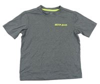 Tmavošedé melírované sportovní funkční tričko s nápisem zn. Active Touch