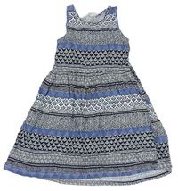 Bílo-modré vzorované bavlněné šaty zn. H&M