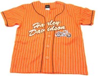 Oranžové propínací tričko s nápisem 