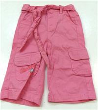Růžové plátěné kalhoty s kapsičkami a potiskem zn. Early days