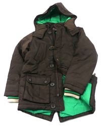 Hnědý pod/zimní kabát s kapucí zn. M&S