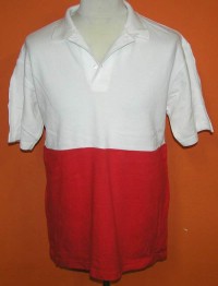 Pánské bílo-červené tričko s límečkem