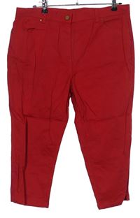 Dámské červené plátěné capri kalhoty zn. Dash 