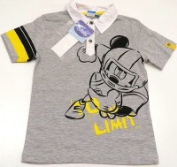 Outlet - Šedé tričko s Mickeym a límečkem zn. Disney
