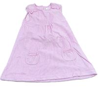 Růžové sametové šaty s mašličkami zn. M&Co