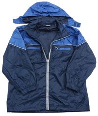 Tmavomodro-modrá šusťáková bunda s kapucí zn. Pocopiano