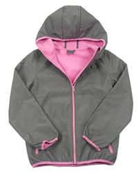 Šedo-růžová softshellová bunda s kapucí zn. Y.F.K.
