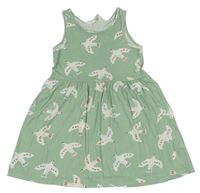 Zelené šaty s ptáčky zn. H&M