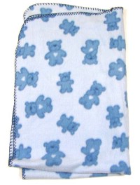 Modrá fleecová deka s medvídky