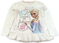 Outlet - Smetanové triko s potiskem Ledové království zn. Disney