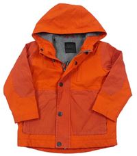 Oranžová šusťáková podzimní bunda s kapucí zn. Next