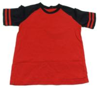Červeno-černé tričko s pruhy 