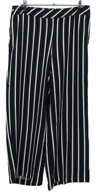 Dámské černo-bílé pruhované palazzo kalhoty zn. H&M