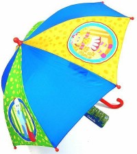 Outlet - Modro-zeleno-žlutý deštník s obrázky