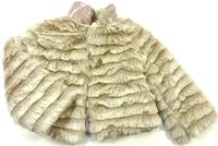 Béžový kožešinový kabát zn. F&F
