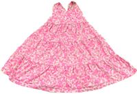 Bílo-růžové šaty s kytičkami zn. Mothercare