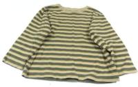 Zeleno-žluto-béžové pruhované triko zn. Mothercare