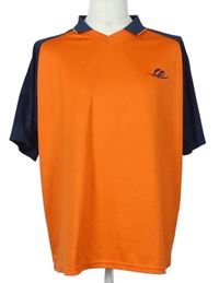 Pánské oranžovo-tmavomodré sportovní tričko s límečkem zn. Crane 