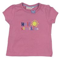 Růžové tričko s nápisem a sluníčkem zn. Liegelind