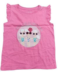 Neonově růžové tričko s holčičkami zn. E-vie 