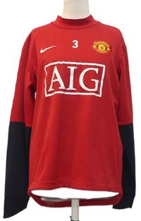 Pánská červeno-černá fotbalová funkční mikina s erbem Manchester United zn. Nike 