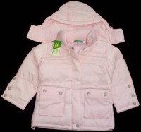 Nové - Růžový šusťákový kabátek s kapucí