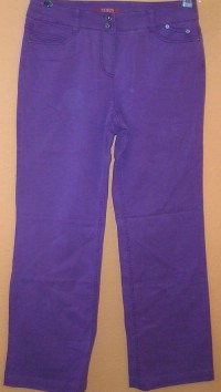 Dámské fialové plátěné kalhoty 