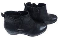 Dámské černé kožené kotníkové boty na nízkém podpatku zn. Jana vel. 36