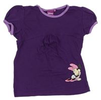 Tmavofialovo-fialové tričko s Minnie zn. Disney 